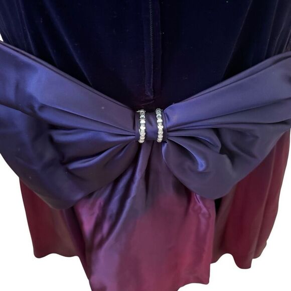 Vtg Niki Originals Purple Velvet and Satin Romantic Dropped Waist Dress Sz 6 - Picture 10 of 16